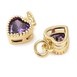 Ciondoli in vero ottone placcato oro 18k con zirconi cubici intarsiati&nbsp;ZIRC-L100-074G-03