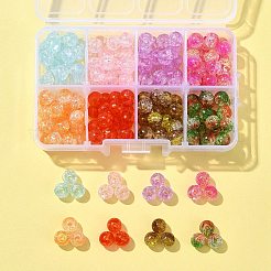200pcs 8 Farben transparente Knistern Acrylperlen&nbsp;CACR-FS0001-03