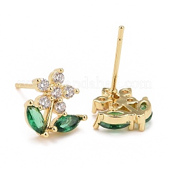 Zirkonia Blume des Lebens Ohrstecker&nbsp;EJEW-G288-22G