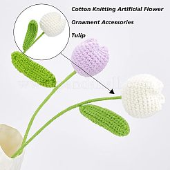 2 stücke 2 farben baumwolle stricken künstliche blume&nbsp;AJEW-FG0001-91