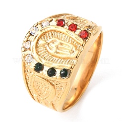 304 Edelstahl-Fingerringe mit breitem Band&nbsp;RJEW-F201-05G