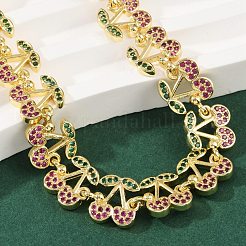 Messing-Mikropavé-Kubikzirkonia-Gliederarmbänder für Damen&nbsp;BJEW-Z126-05G-02