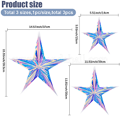 3 pièce de 3 styles de décorations suspendues en forme d'étoile en plastique&nbsp;DIY-GF0011-70