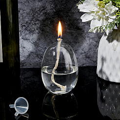 Bougeoirs en verre transparent avec mèche&nbsp;DIY-WH0308-997B