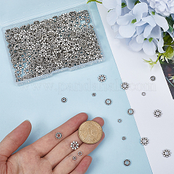 500 Stück 5 Stile tibetischen Stil Legierung Daisy Abstandsperlen&nbsp;FIND-SP0002-22A