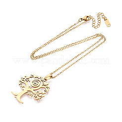 Collane con ciondolo in acciaio inossidabile 304&nbsp;NJEW-T018-49G
