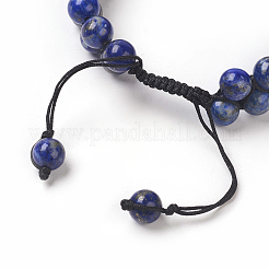 Bracelets de perles tressés réglables en lapis-lazuli naturel&nbsp;BJEW-E351-01A