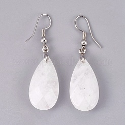 Boucles d'oreilles avec pendentif de cristal en quartz naturel&nbsp;EJEW-P150-A04