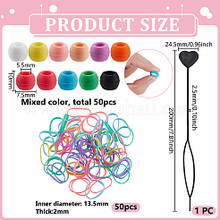 Regenbogenfarben-Set für Haar-Fascinator&nbsp;OHAR-WH0001-29
