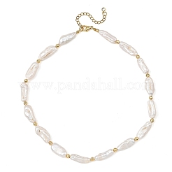 Collane con perle di perle keshi naturali barocche&nbsp;NJEW-JN06606