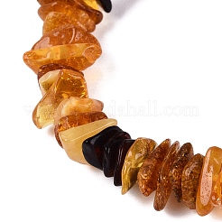 Braccialetti elasticizzati con perline di ambra naturale&nbsp;BJEW-N041-01B