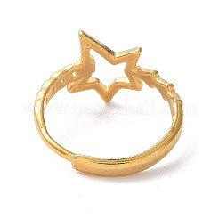 Ionenplattierung (IP) 304 Edelstahl Hohlstern verstellbare Ringe&nbsp;RJEW-D006-23G