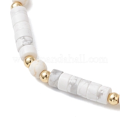 2 Stück Stretch-Armband aus natürlichen Howlith- und gefärbten synthetischen Türkisperlen für Damen&nbsp;BJEW-JB13216