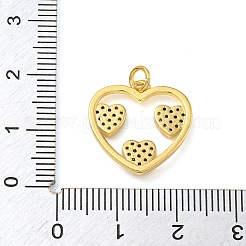 Ciondoli in ottone con placcatura a cremagliera con micro pavé di zirconi chiari&nbsp;KK-Z063-10G-02
