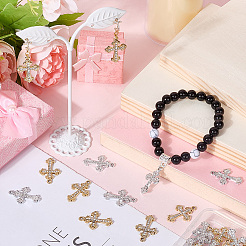 40 stücke 2 farben legierung strass anhänger&nbsp;FIND-SC0016-44