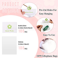 100 sachet rectangulaire en cellophane transparent en polypropylène&nbsp;CDIS-TA0001-37C