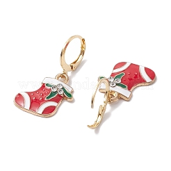 5 Paar 5 Stile Weihnachtsthema Legierung Emaille baumeln Ohrringe&nbsp;EJEW-JE05826