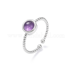 Anillos del manguito de amatista natural&nbsp;RJEW-E074-01P-03