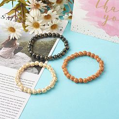Holzimitat-Beschichtung Acrylperlen Stretch-Armband-Sets&nbsp;BJEW-JB06592