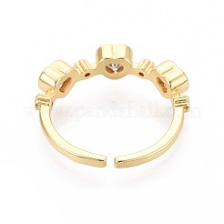Manschettenringe aus Messing mit Mikropavé-Zirkonia für Damen&nbsp;KK-T071-67G