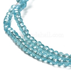 Chapelets de perles en rondelles facettées en verre électrolytique&nbsp;EGLA-D020-3x2mm-M