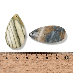 Pendentifs en jaspe vert indien naturel à lignes&nbsp;GG-CBAD7AB-02B