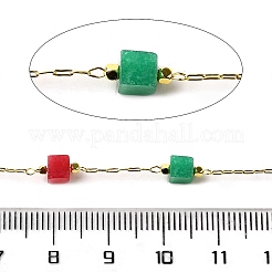 Handgemachte natürlich gefärbte weiße Jade-Würfelperlenketten&nbsp;CHC-F020-05G