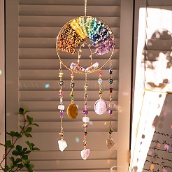 7 Chakra-Sonnenfänger aus natürlichen und synthetischen Steinsplittern&nbsp;HJEW-F027-17