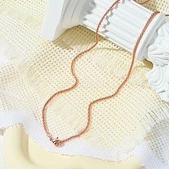 Collares de cadena de espigas de trigo de latón con revestimiento de rejilla de 2 mm para mujeres y hombres&nbsp;MAK-L044-58RG