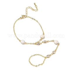 Damen-Armbänder aus Messing mit Mikropavé-Fassung aus klaren Zirkonia&nbsp;BJEW-C156-02G