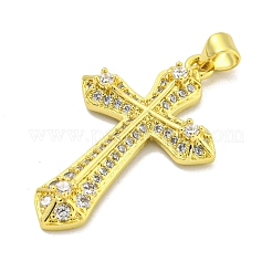 Cremagliera placcatura micro ottone spianare pendenti zirconi&nbsp;KK-B091-44G