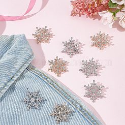 10 stücke 2 farben kristall strass weihnachten schneeflocke brosche&nbsp;JEWB-GF0001-29
