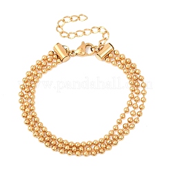 Mehrreihige Kugelkettenarmbänder aus 304 Edelstahl&nbsp;BJEW-C128-01B