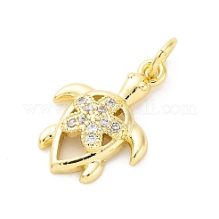 Pendentifs avec zircon cubiques à micro-pavés en laiton&nbsp;KK-D325-34G