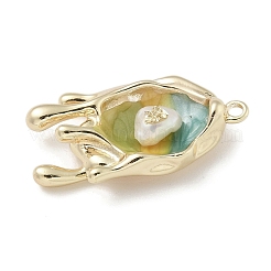 Pendentifs d'émail en laiton &nbsp;KK-M308-04G-01