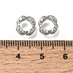 Laiton micro pavé de perles de zircone cubique claires&nbsp;KK-K427-02B-P