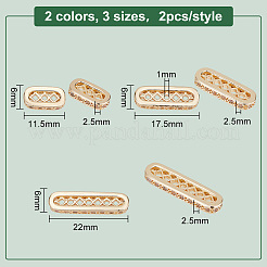 12 Stück 6 Stile Messing Pavé Zirkonia Multi-Stand Verbinder&nbsp;KK-GO0001-31