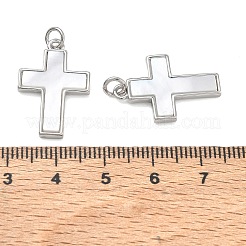 Pendentifs en laiton plaqué et coquillage blanc&nbsp;SH-CBA6629-34P
