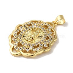 Ciondoli in ottone con placcatura a cremagliera con micro pavé di zirconi chiari&nbsp;KK-P267-14C-G