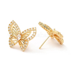 Kristall-Strass-Schmetterlings-Ohrstecker&nbsp;EJEW-M209-08G