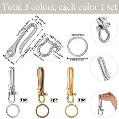 9 Stück 9 Stile D-Ring Ankerschäkelverschlüsse aus Legierung und Messing&nbsp;KK-SC0006-36