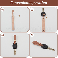 3 portachiavi in pelle di vacchetta&nbsp;KEYC-CL0001-33A