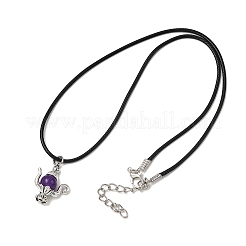 3 collar con cordón encerado con colgante de aleación&nbsp;NJEW-JN05440