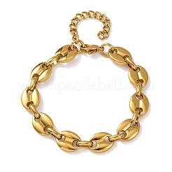 Bracelets à chaîne en acier inoxydable 304 en forme de grain de café pour femmes&nbsp;BJEW-F536-16G