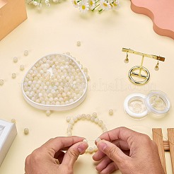 100 Stück natürliche weiße Mondsteinperlen mit starkem dehnbarem elastischem Perlenfaden&nbsp;G-SZ0002-31