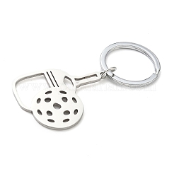 Porte-clés en acier inoxydable 201 découpés au laser en forme de pagaie creuse&nbsp;KEYC-H021-02P
