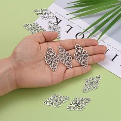 Tibetischen Stil Legierung Raute filigranen Tischlerei Verbinder&nbsp;X-TIBE-5377-AS-LF