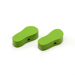 Perles de bois naturel peintes à la bombe&nbsp;WOOD-TAC0011-30A