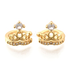 Orecchini a polsino in zircone chiaro con micro pavè di ottone&nbsp;EJEW-F370-09G