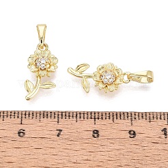 Pendenti in zirconi cubici trasparenti in micro pavè di ottone&nbsp;KK-Q073-02G